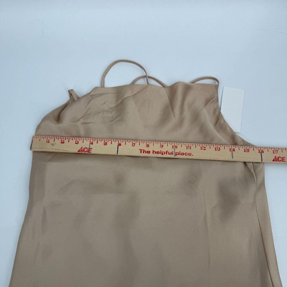 Show Me Your Mumu Verona Satin Dress Champagne Slip Dress Cowl Neck Midi Size M - Picture 8 of 16